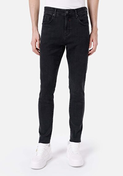 Image de 041 Danny Pantalon Noir Slim Leg Low Rise En  Slim Fit Homme