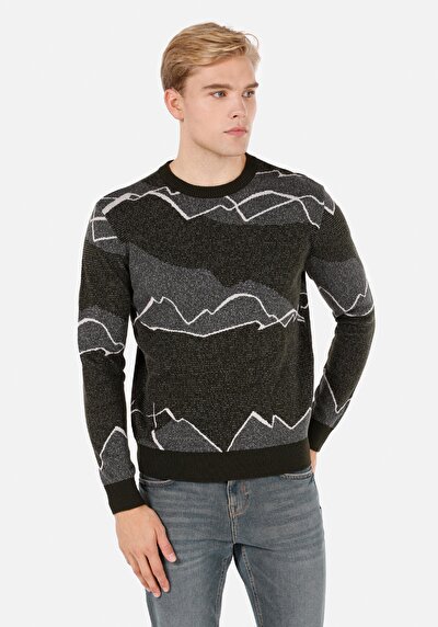 Image de Pull Vert Regular Fit Manches Longues  Homme