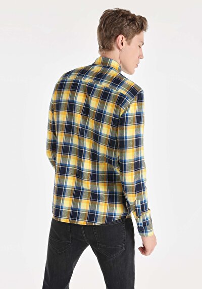 Image de Chemise À Manches Longues Marine Slim Fit   Homme