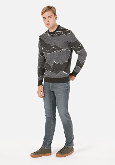 Afficher les détails de Pull Vert Regular Fit Manches Longues  Homme
