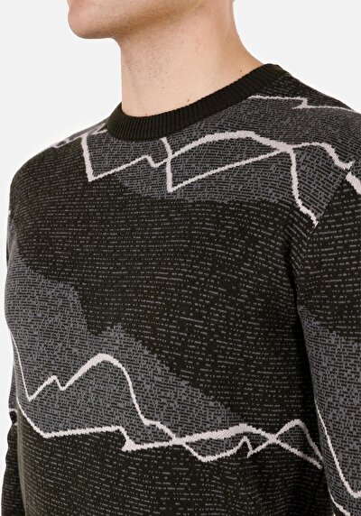 Afficher les détails de Pull Vert Regular Fit Manches Longues  Homme
