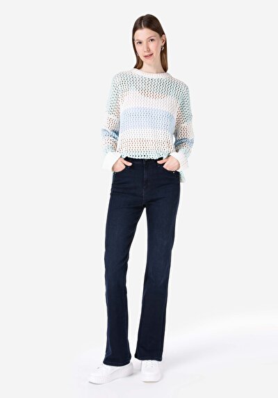 Image de 791 Monica Pantalon Bleu En Regular Fit Femme