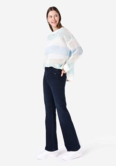 Image de 791 Monica Pantalon Bleu En Regular Fit Femme