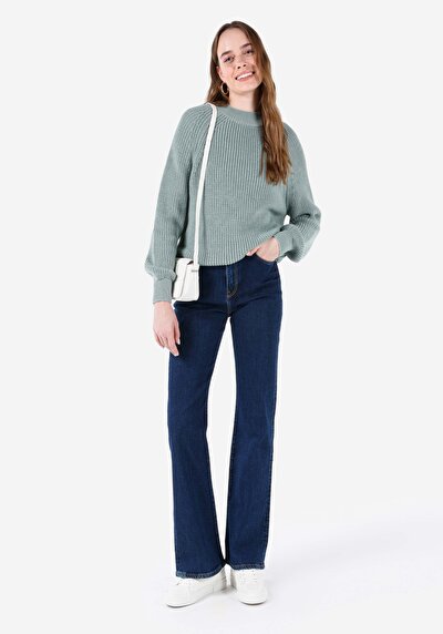 Image de 791 Monica Pantalon Bleu Bootcut Medium Rise En Regular Fit Femme