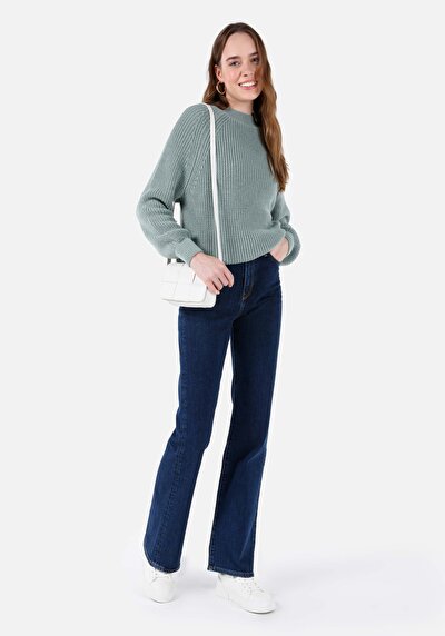 Image de 791 Monica Pantalon Bleu Bootcut Medium Rise En Regular Fit Femme