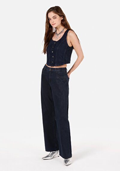 Afficher les détails de 975 Ella Pantalon Bleu Foncé   En  Regular Fit Femme