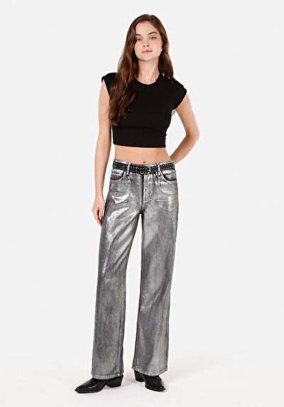 Image de 970 Berry Pantalon Noir   En  Regular Fit Femme