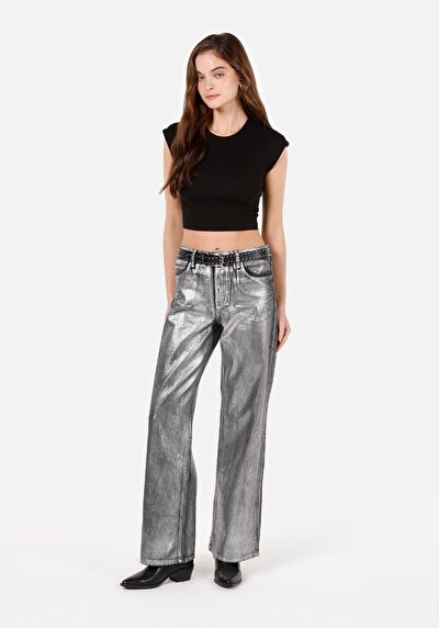 Image de 970 Berry Pantalon Noir En Regular Fit Femme
