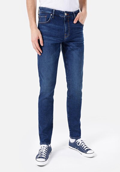 Image de 041 Danny Pantalon Bleu Slim Leg Low Rise En Slim Fit Homme