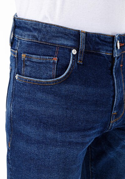 Afficher les détails de 041 Danny Pantalon Bleu Slim Leg Low Rise En  Slim Fit Homme