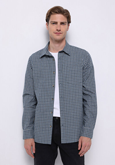 Image de Chemise À Manches Longues Marine Regular Fit   Homme