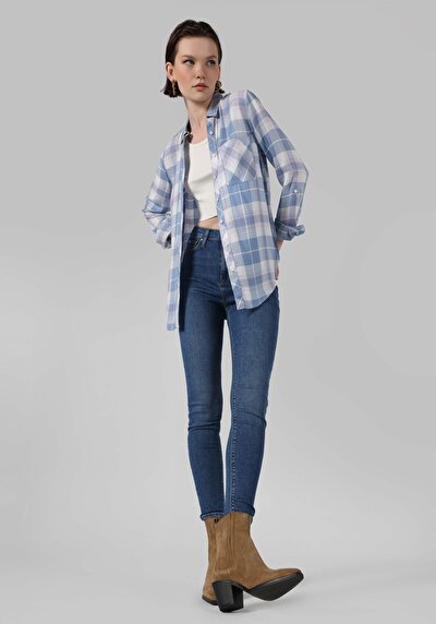 Image de Chemise À Manches Longues Bleu Regular Fit Femme