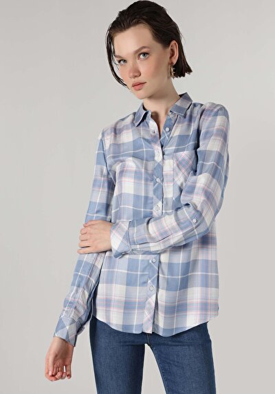 Image de Chemise À Manches Longues Bleu Regular Fit Femme