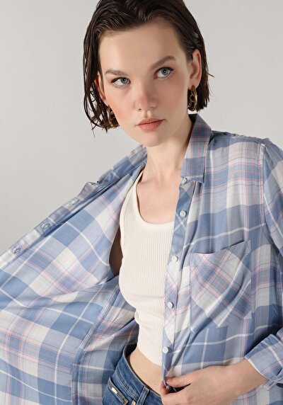 Image de Chemise À Manches Longues Bleu Regular Fit   Femme
