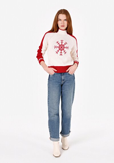 Image de Pull Ecru Regular Fit Manches Longues Femme