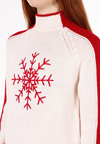 Image de Pull Ecru Regular Fit Manches Longues Femme