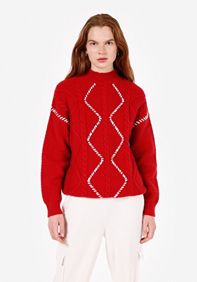 Image de Pull Rouge Regular Fit Manches Longues  Femme