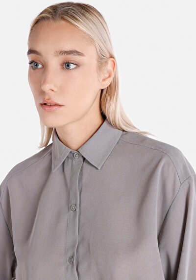 Image de Chemise À Manches Longues Gris Regular Fit   Femme