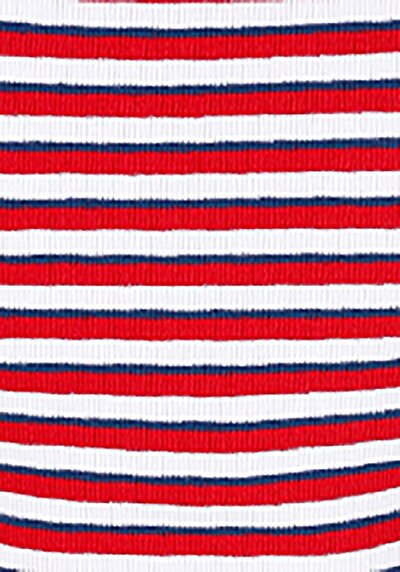 Afficher les détails de T-shirt À Manches Courtes Rouge Slim Fit Rayé Femme