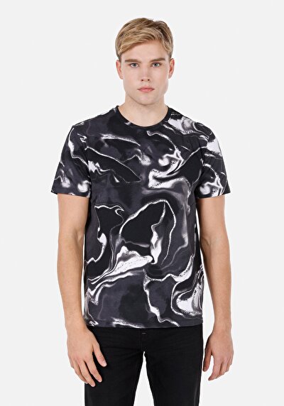 Image de T-shirt À Manches Courtes Noir Regular Fit Batik Homme