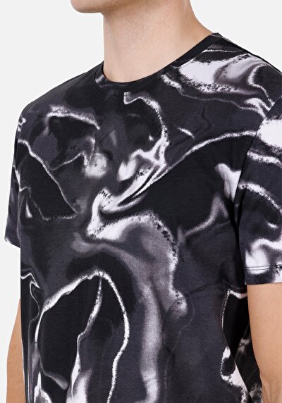 Image de T-shirt À Manches Courtes Noir Regular Fit Batik Homme