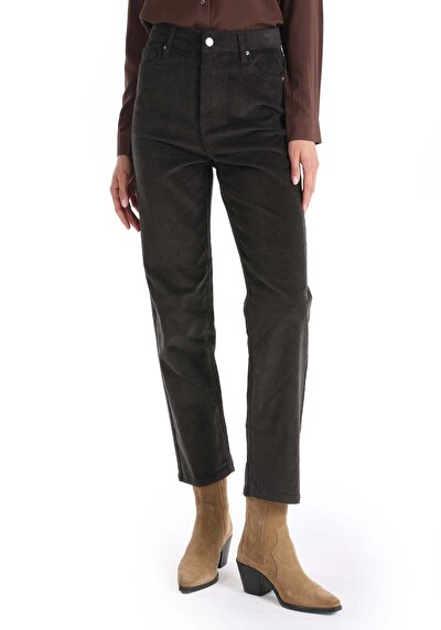 Image de Pantalon Anthracite Wide Leg En Regular Fit Femme