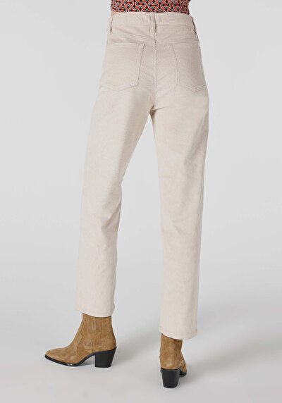 Afficher les détails de Pantalon Beige Wide Leg  En  Regular Fit Femme