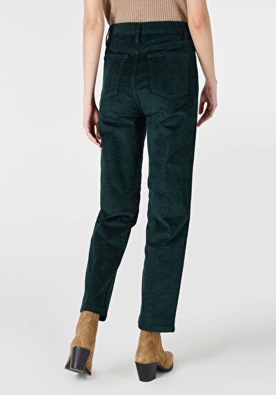 Image de Pantalon Vert Wide Leg En Regular Fit Femme