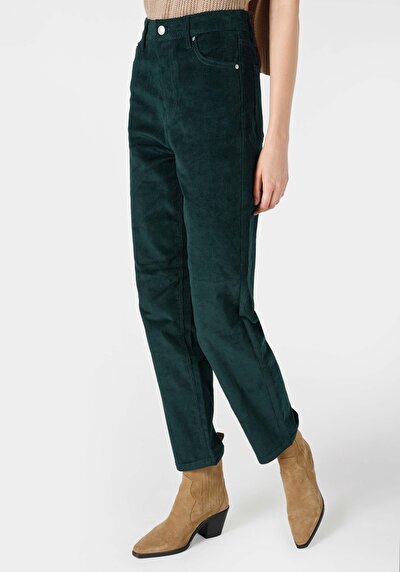 Image de Pantalon Vert Wide Leg  En  Regular Fit Femme
