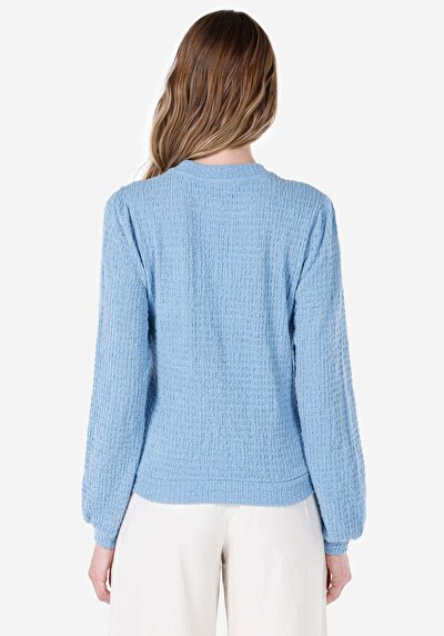 Image de T-shirt À Manches Longues Bleu Regular Fit Femme