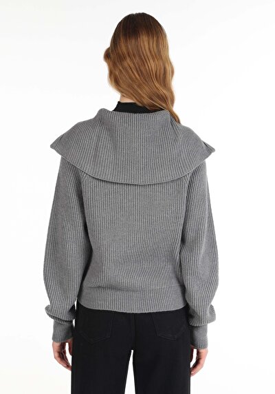 Image de Cardigan Tricot Gris Regular Fit Femme