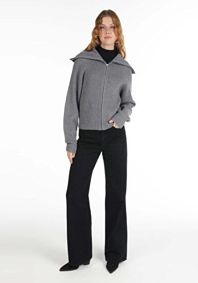 Image de Cardigan Tricot Gris Regular Fit Femme