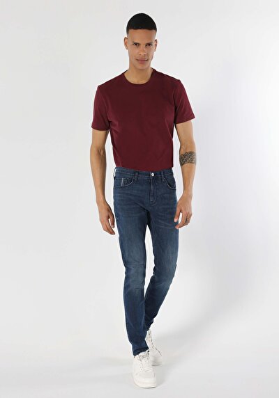 Image de 040 Alex Pantalon Bleu En Skinny Fit Homme