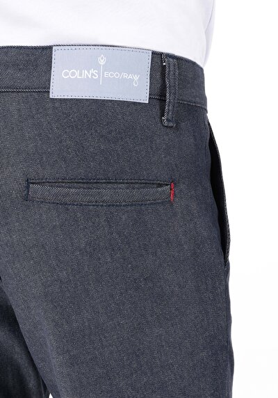 Afficher les détails de 073 Wils Pantalon Bleu Foncé Straight Leg Medium Rise En  Regular Fit Homme
