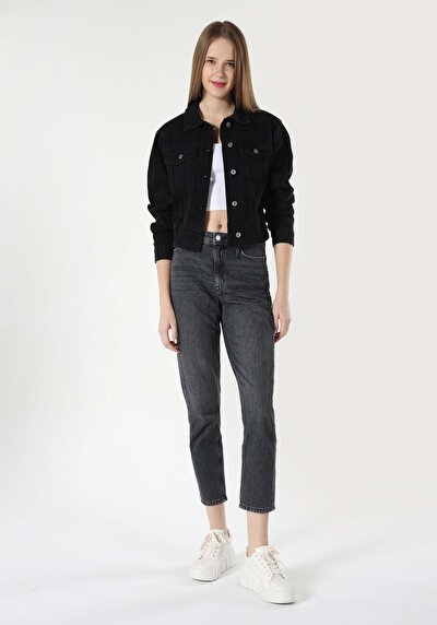 Image de 896 Maria Pantalon Noir En Mom Fit Femme