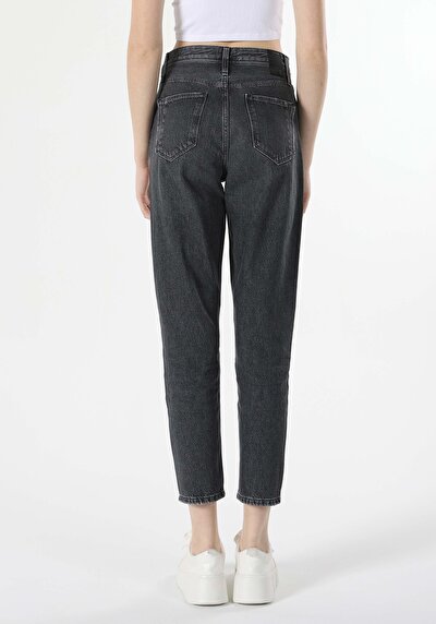 Image de 896 Maria Pantalon Noir En Mom Fit Femme