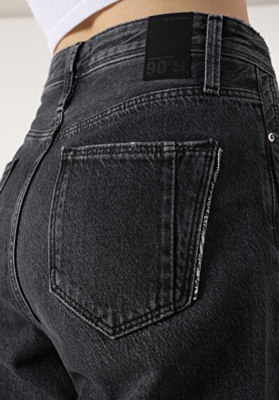 Image de 896  Maria Pantalon Noir   En  Mom Fit Femme