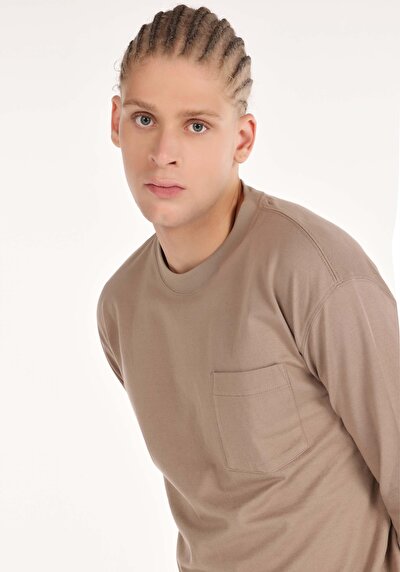 Image de T-shirt À Manches Longues Beige Regular Fit  Homme