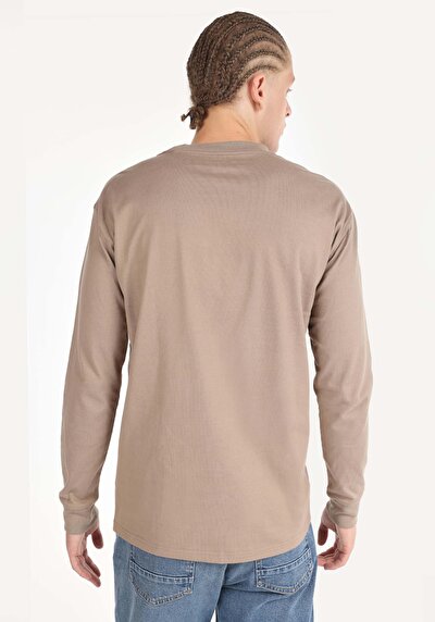 Image de T-shirt À Manches Longues Beige Regular Fit  Homme