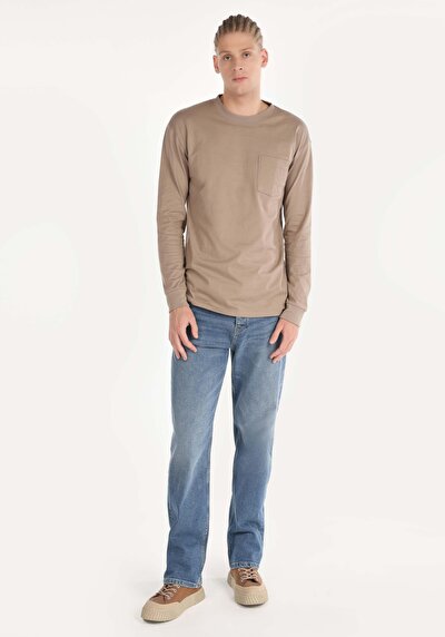 Image de T-shirt À Manches Longues Beige Regular Fit  Homme