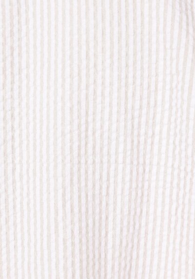 Afficher les détails de Chemise À Manches Longues Blanc Regular Fit Rayé Oxford Femme