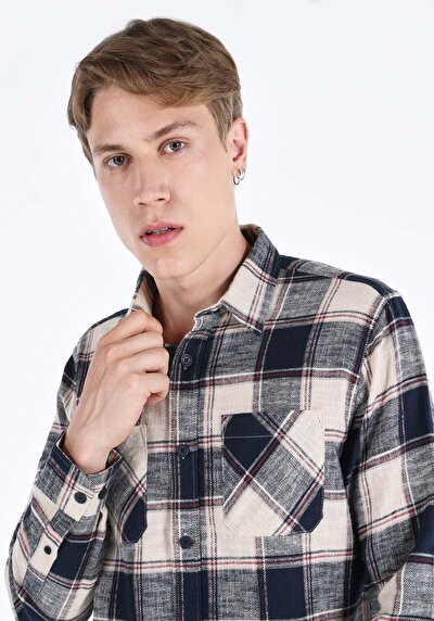 Image de Chemise À Manches Longues Marine    Homme