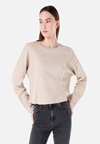 Image de T-shirt À Manches Longues Beige Regular Fit  Femme