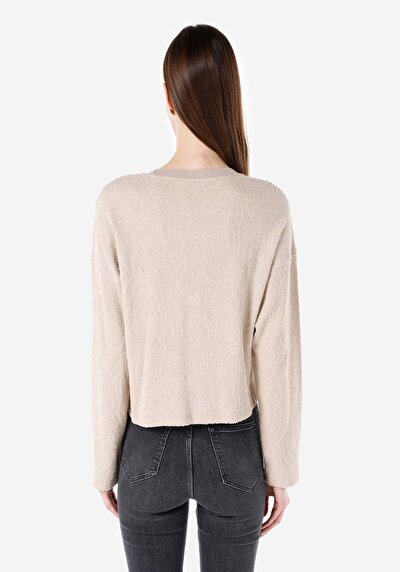 Image de T-shirt À Manches Longues Beige Regular Fit Femme