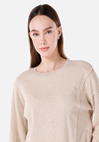 Image de T-shirt À Manches Longues Beige Regular Fit Femme
