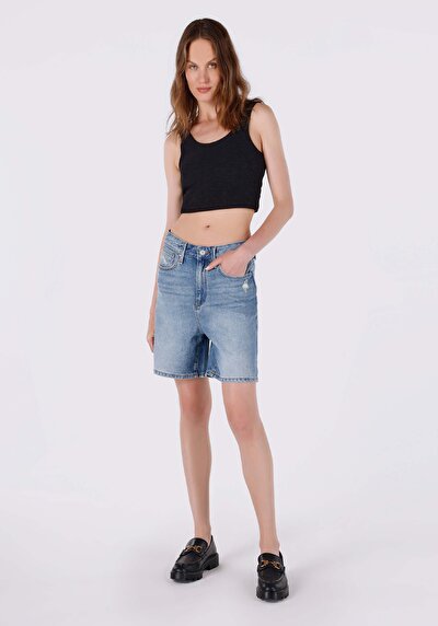 Image de Short Denim Regular Fit Femme