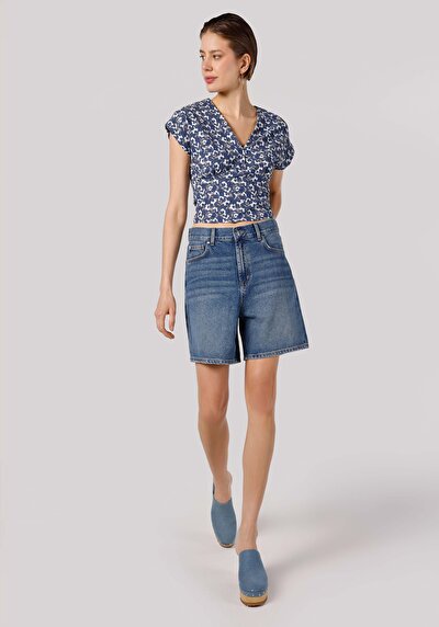 Image de Short Bleu Regular Fit Femme