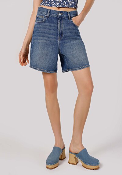 Image de Short Bleu Regular Fit Femme