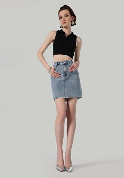 Image de Jupe Bleu Slim Fit Femme