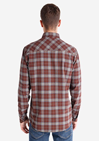 Image de Chemise À Manches Longues Marron Regular Fit   Homme